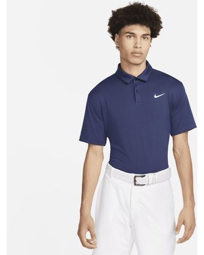Nike Dri-fit Tour Solid Golf Polo - Blue
