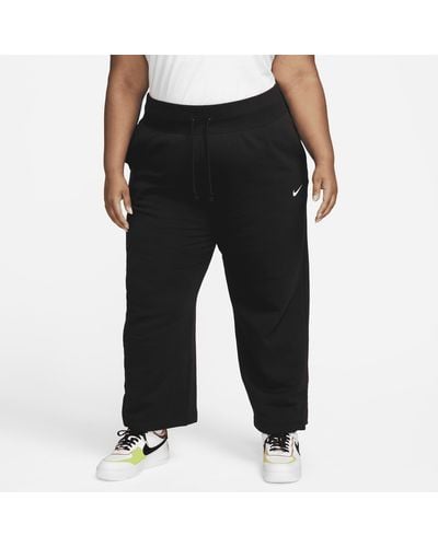 Nike Sportswear Phoenix Fleece High-waisted Wide-leg Sweatpants (plus Size) - Black