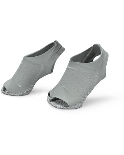 Nike Grip Dri-fit Studio Toeless Footie Socks Polyester - Grey