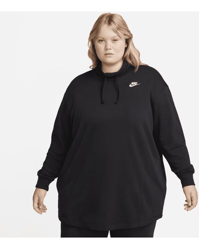 Nike Sportswear Club Fleece Oversized Mock-neck Sweatshirt (plus Size) - Black