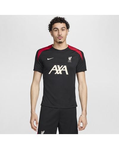 Nike Liverpool F.c. Strike Dri-fit Football Short-sleeve Knit Top - Black