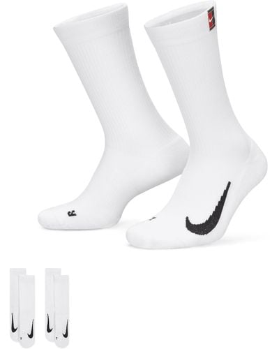 Nike Calze da tennis court multiplier cushioned di media lunghezza (2 paia) - Bianco