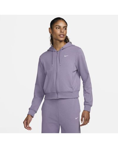 Nike Dri-fit One Full-zip French Terry Hoodie - Purple