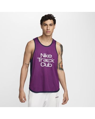 Nike Track Club Dri-fit Running Vest Polyester - Purple