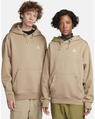 Nike Acg Therma-fit Fleece Pullover Hoodie 50% Sustainable Blends - Brown