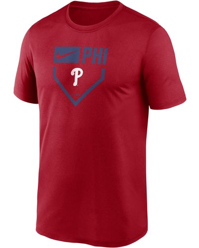 Nike Philadelphia Phillies Home Plate Icon Legend Dri-fit Mlb T-shirt - Red