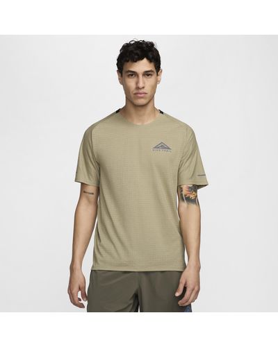 Nike Trail Solar Chase Dri-fit Short-sleeve Running Top - Brown