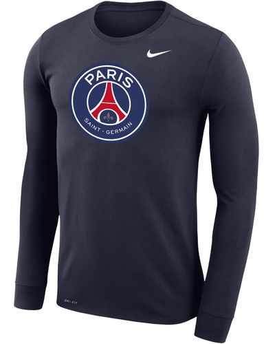 Nike Paris Saint-germain Primary Logo Legend Performance Long Sleeve T-shirt At Nordstrom - Blue
