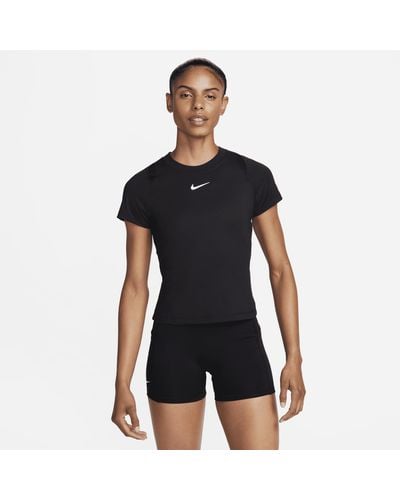 Nike Court Advantage Dri-fit Tennistop Met Korte Mouwen - Zwart