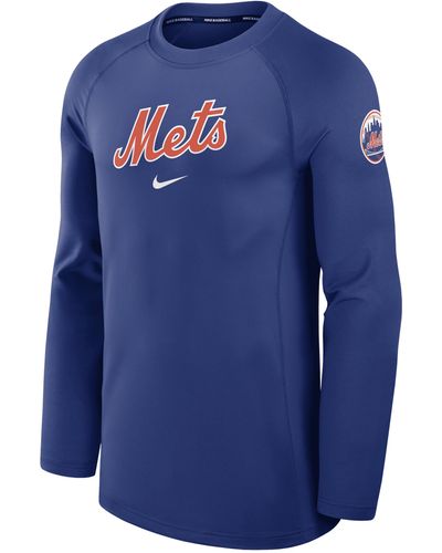 Nike New York Mets Authentic Collection Game Time Dri-fit Mlb Long-sleeve T-shirt - Blue