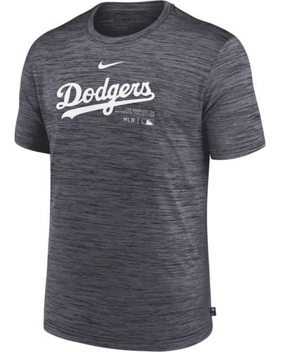 Nike Los Angeles Dodgers Authentic Collection Practice Velocity Dri-fit Mlb T-shirt - Gray