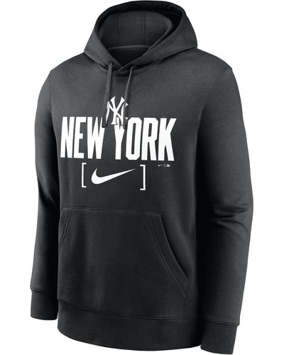 Nike New York Yankees Club Slack Mlb Pullover Hoodie - Black