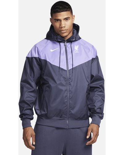 Nike Liverpool F.c. Sport Essentials Windrunner Hooded Football Jacket Recycled Polyester - Blue