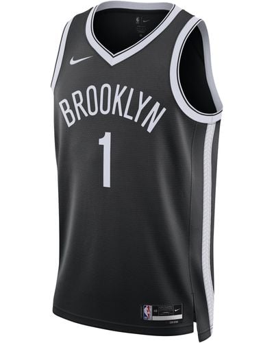 Nike Brooklyn Nets Diamond Icon Edition Dri-fit Nba Swingman Jersey - Black