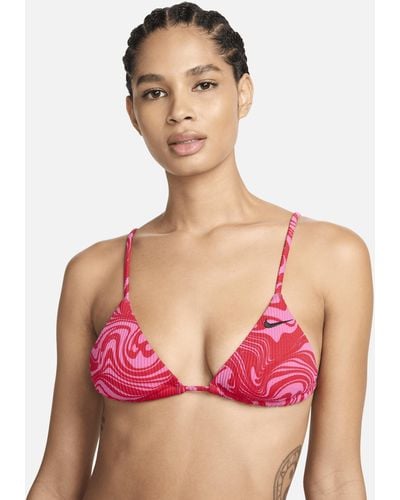 Nike Swim Swirl String Bikini Top - Pink
