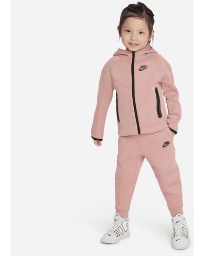 Nike Sportswear Tech Fleece Full-zip Set Toddler 2-piece Hoodie Set - Pink