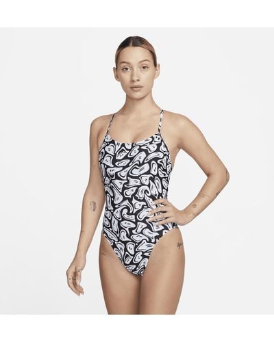 Nike Swim Hydrastrong Lace-up Tie-back One-piece Swimsuit - Blue
