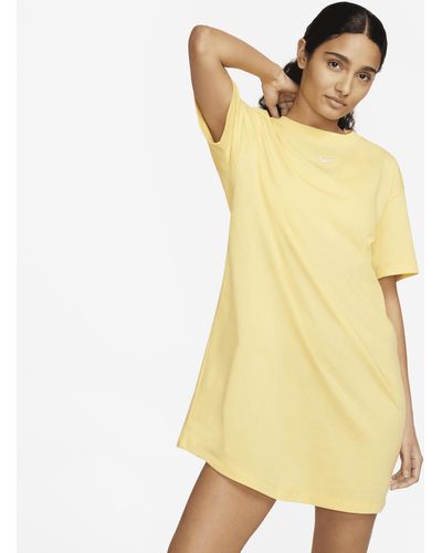 Nike Sportswear Chill Knit Oversized T-shirt Dress Cotton - Yellow