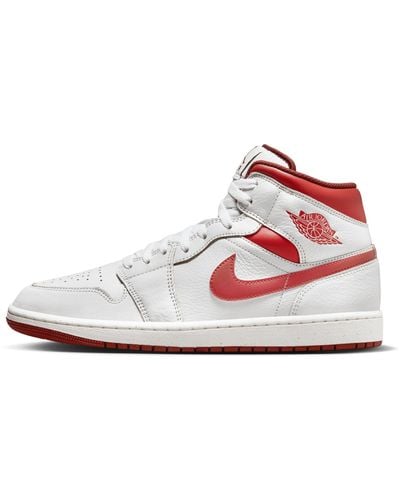 Nike Air Jordan 1 Mid Se Shoes Leather - White
