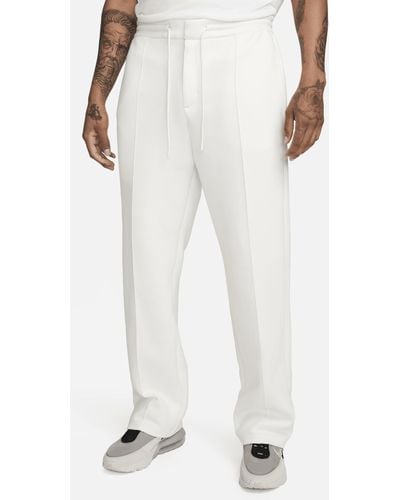 Nike Sportswear Tech Fleece Reimagined Loose Fit Open Hem Sweatpants - White