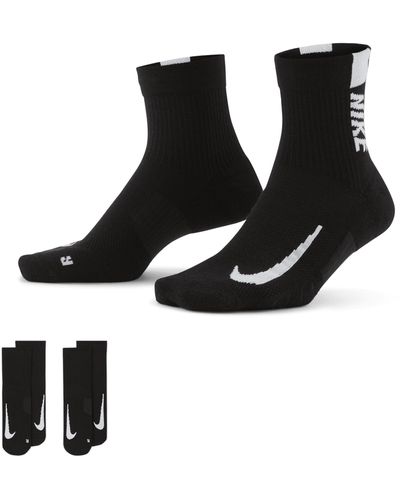 Nike Calze alla caviglia da running multiplier (2 paia) - Nero