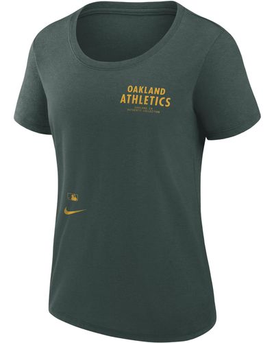 Nike Oakland Athletics Authentic Collection Early Work Dri-fit Mlb T-shirt - Green