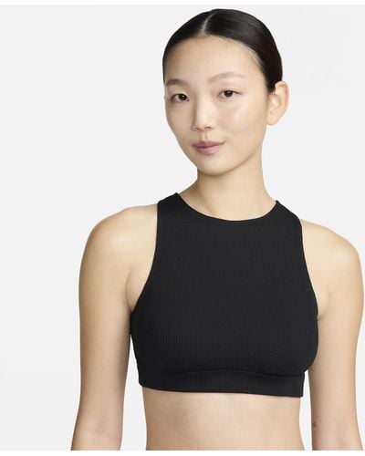 Nike Swim Elevated Essential High-neck Bikini Top - Black