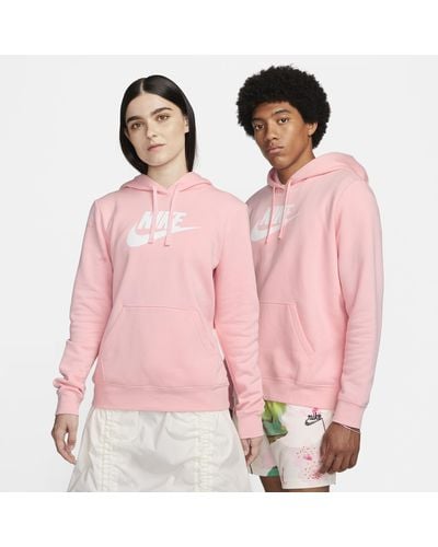 Nike Sportswear Club Fleece Logo Pullover Hoodie - Pink