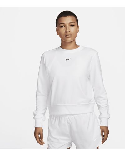 Nike Dri-fit One Crew-neck French Terry Sweatshirt - White
