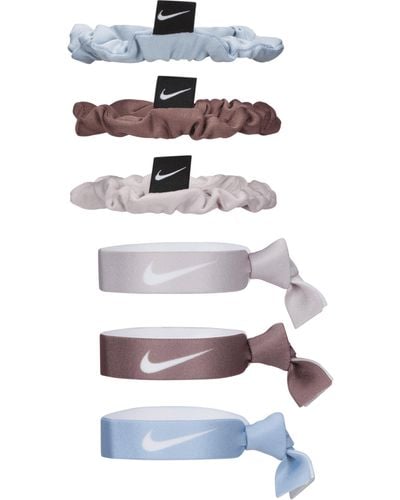 Nike Velvet And Elastic Hairbands (6 Pack) - White