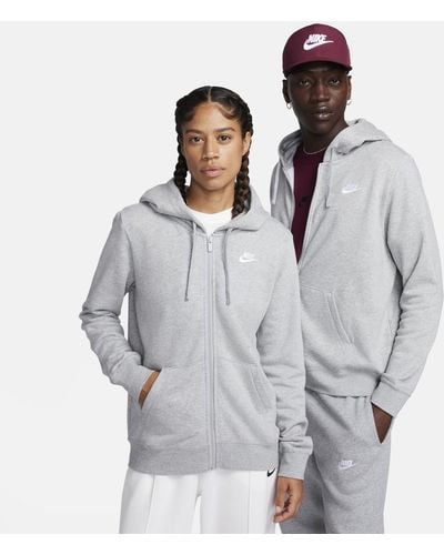 Nike Sportswear Club Fleece Full-zip Hoodie - Gray