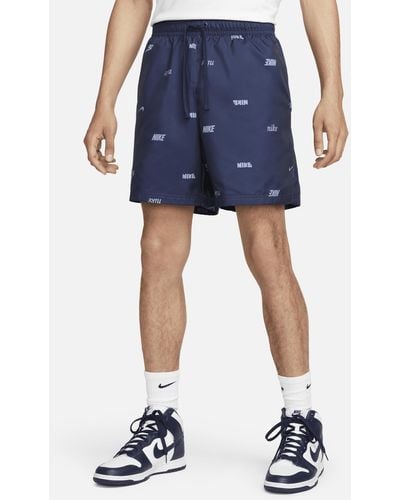 Nike Club Woven Allover Print Flow Shorts - Blue