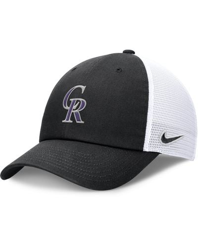 Nike Colorado Rockies Evergreen Club Mlb Trucker Adjustable Hat - Black