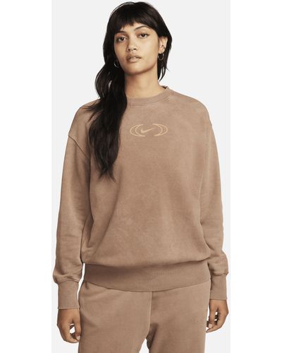 Nike Sportswear Phoenix Fleece Oversized Crew-neck Sweatshirt - Brown