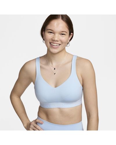 Nike Indy High Support Padded Adjustable Sports Bra - Blue