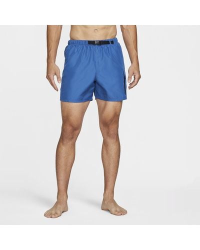 Nike Costume da bagno packable 13 cm con cintura - Blu
