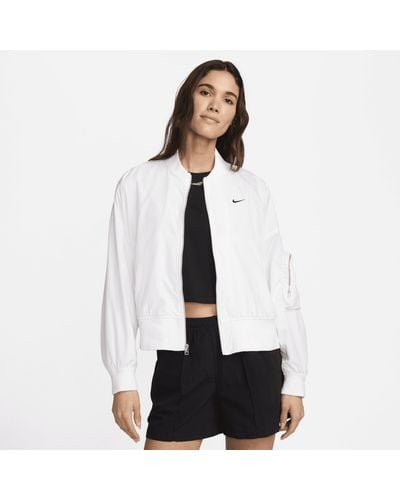 Nike Giacca bomber oversize sportswear essential - Bianco