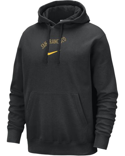 Nike Golden State Warriors Club Fleece City Edition Nba Pullover Hoodie Cotton - Black
