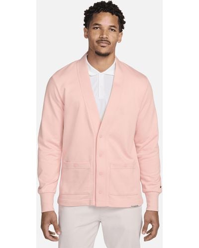 Nike Dri-fit Standard Issue Golf Cardigan - Pink