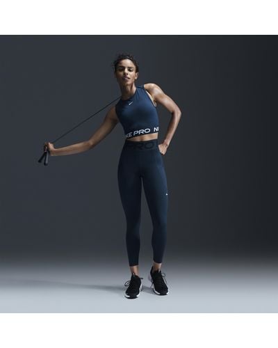 Nike Pro Sculpt High-waisted 7/8 Leggings With Pockets - Blue