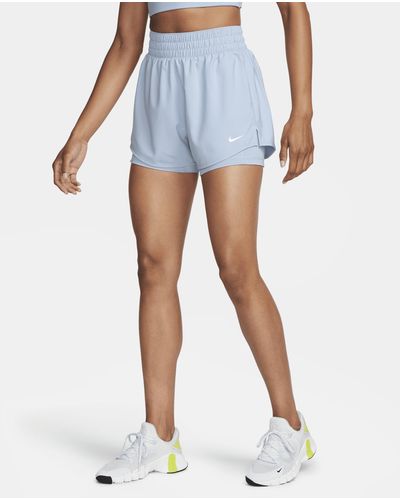 Nike One Dri-fit High-waisted 3" 2-in-1 Shorts - Blue