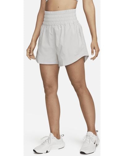 Nike One Dri-fit Ultra High-waisted 3" Brief-lined Shorts - White