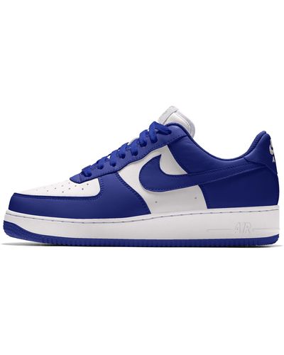 Nike Air Force 1 Low By You Custom Shoes Leather - Blue