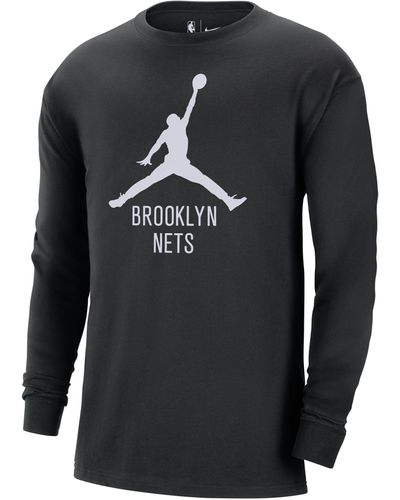 Nike Brooklyn Nets Essential Jordan Nba-shirt Met Lange Mouwen - Grijs