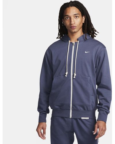 Nike Dri-fit Standard Issue Full-zip Basketball Hoodie - Blue
