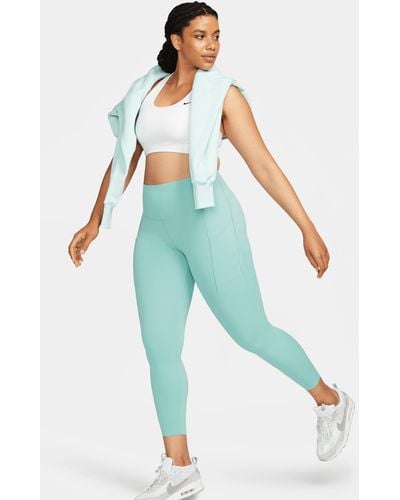 Nike Universa Medium-support High-waisted 7/8 Leggings With Pockets - Blue