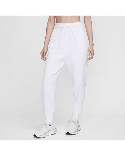 Nike Dri-fit One High-waisted 7/8 French Terry Jogger Pants - White