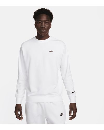 Nike Sportswear French Terry Crew-neck Sweatshirt Polyester - White