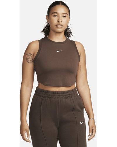 Nike Sportswear Chill Knit Tight Cropped Mini-rib Tank Top - White