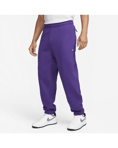 Nike Solo Swoosh Fleece Pants - Purple